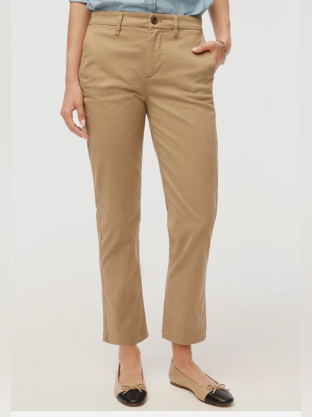 J. CREW Women’s Camel HIGH- RISE GIRLFRIEND CHINO Straight-Leg Pants Size 10